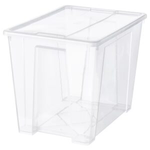 IKEA・SAMLA サムラ ふた付きボックス, 透明, 57x39x42 cm/65 l