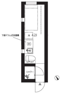 早稲田駅徒歩7分・4.2畳で家賃58000円