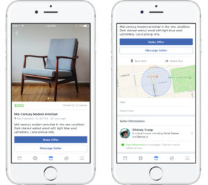 フェイスブック・マーケットプレイス取引画面