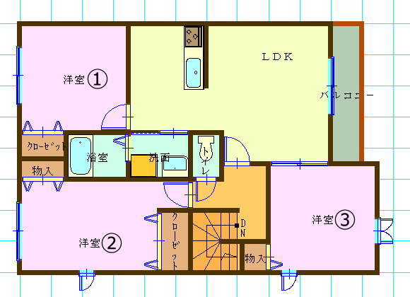 収納間取り診断 家の真ん中に風呂がある 兵庫県神戸市の賃貸3ldk集合住宅 New 収納教える コム