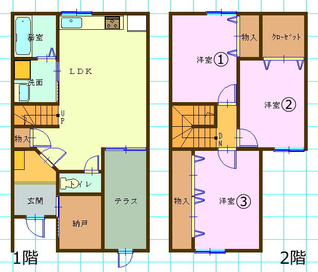 テラスハウス（3LDK/島根県松江市）