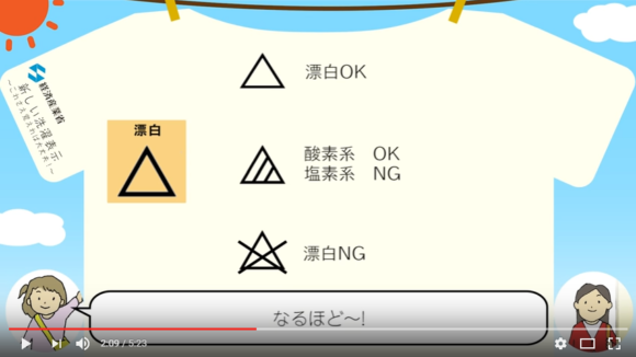 △に斜線は酸素系OK塩素系NG