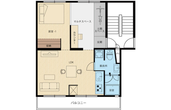 無垢床が気持ち良い広々リビングのある家＠茶山台団地リノベ45