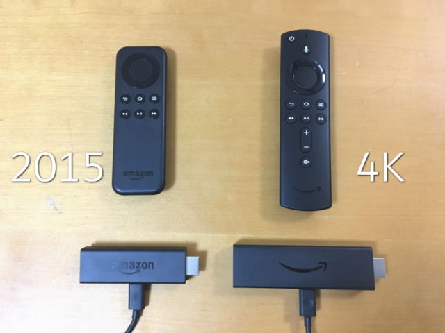 Amazon「Fire TV Stick」（左）2015（右）4K