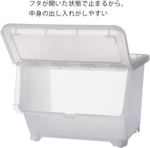 カインズ(CAINZ) クリアキャリコ M 幅44cm 奥行38.5cm 高さ31cm クリア マット加工 積み重ね コロ付 収納 ケース 衣類 小物 ボックス リビング 色:クリア