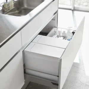 山崎実業(Yamazaki) シンク下蓋付きゴミ箱 ホワイト 約W19XD40XH35cm タワー 折り畳んで運べる 5333