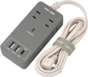 Fargo 電源タップ SATI COLOR CORD USB PD30W TYPE-C TYPE-A AC4個口 1.8m 全9色 (ダークグレー)