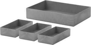 ライクイット (like-it) 小物をスッキリひとまとめにできる万能 収納ボックス タイディアップボックス スターターキット(浅型4点) TDS-03 グレー 小物収納 棚収納 ツールボックス オープンラック 色:グレー サイズ:インナー浅型×3、ボックス浅型×1