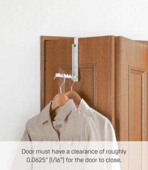 山崎実業(Yamazaki) 折り畳みドアハンガースマート ホワイト 2×7~20.5×20cm 7161