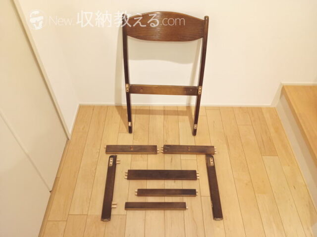 ダイニングチェアのフレームの分解完了