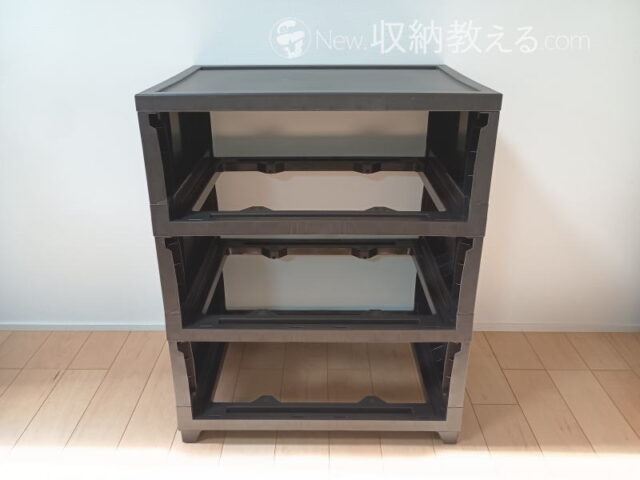 JEJアステージ・壁付デコニー シーヴォ ワイド3段　天板と脚を取り付けてフレーム完成