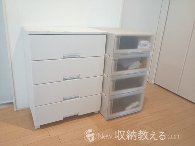 天馬/フィッツチェストFCH6504Wとフィッツユニットケース(クローゼット用)の比較